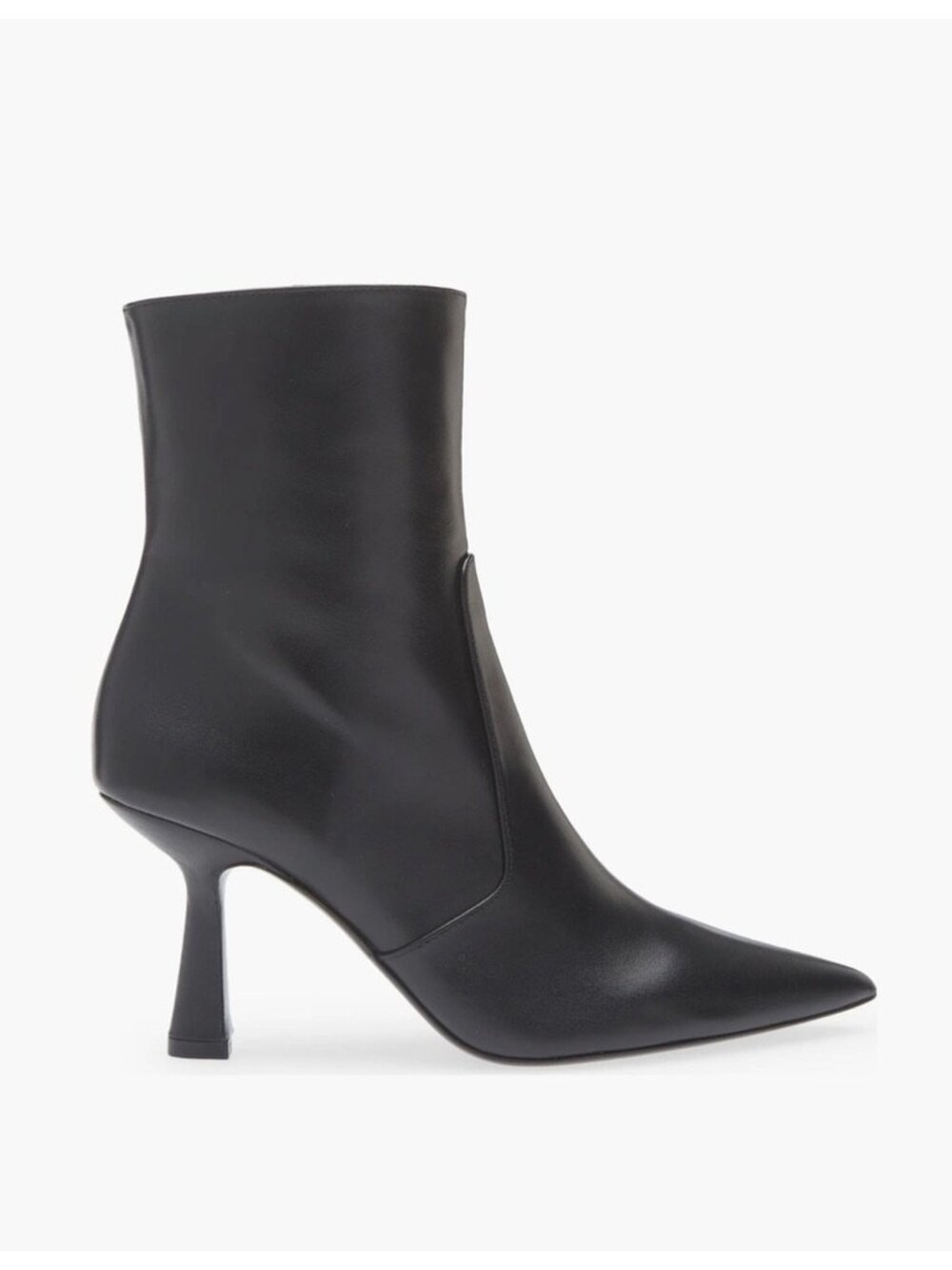 New Stuart Weitzman Supersculpt Zip Bootie Black Leather Sz 9.5